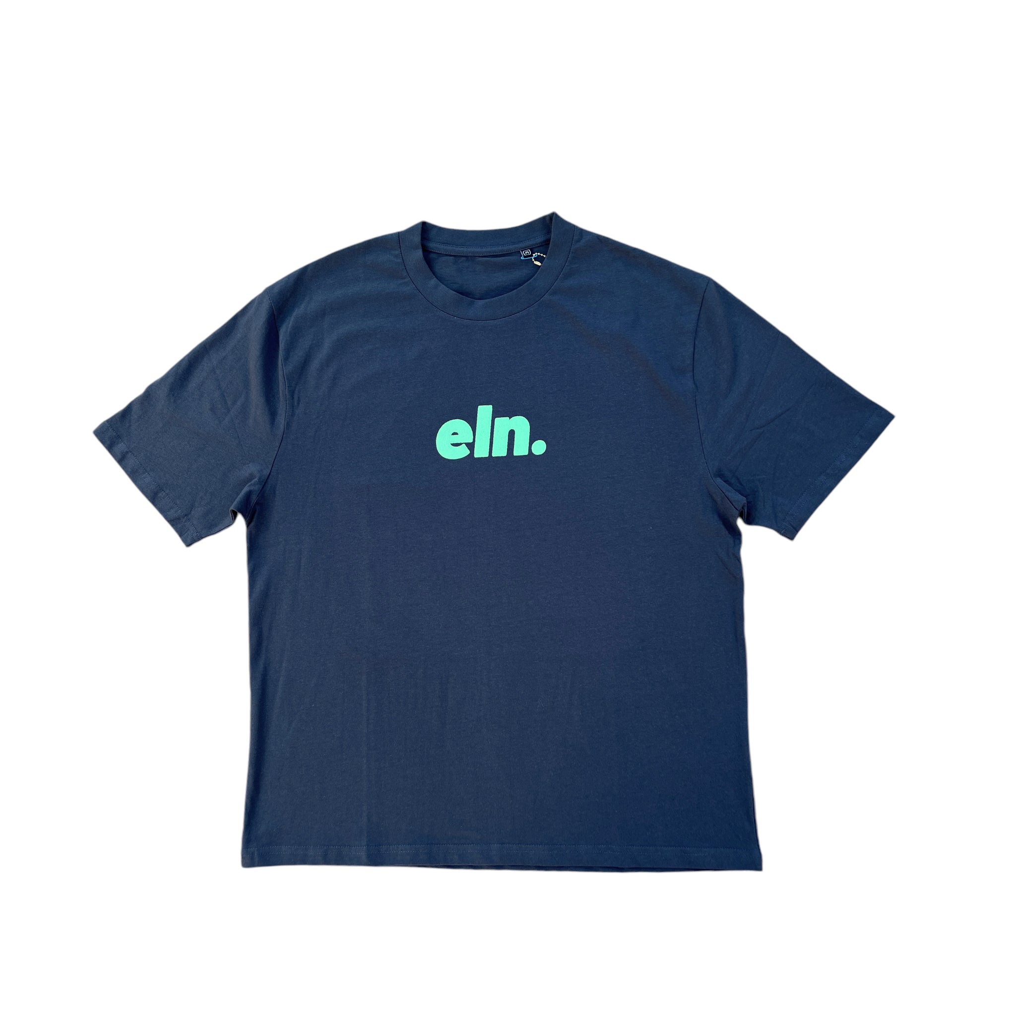 Indigo Grey Puff Print Logo Tee