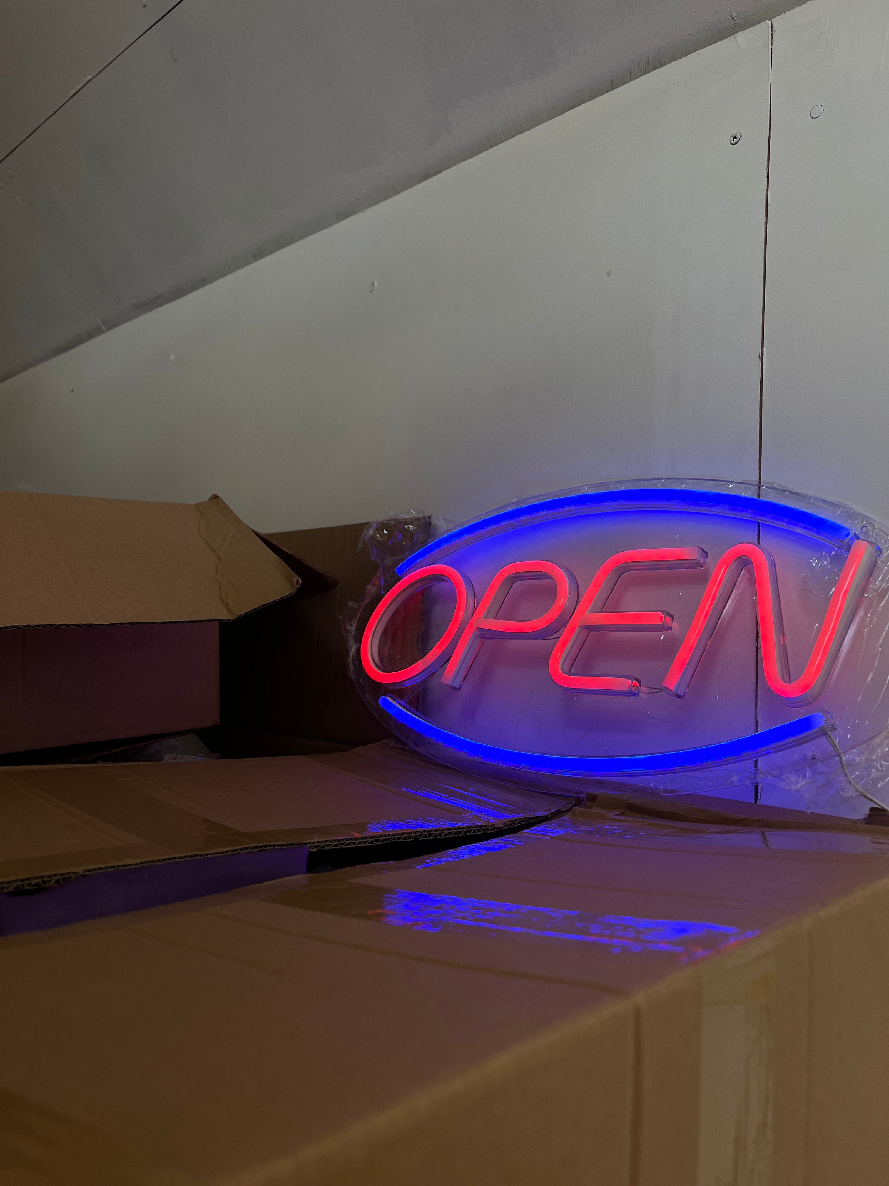 OPEN NEON LIGHT UP SIGN ELN NEW STORE OPENING