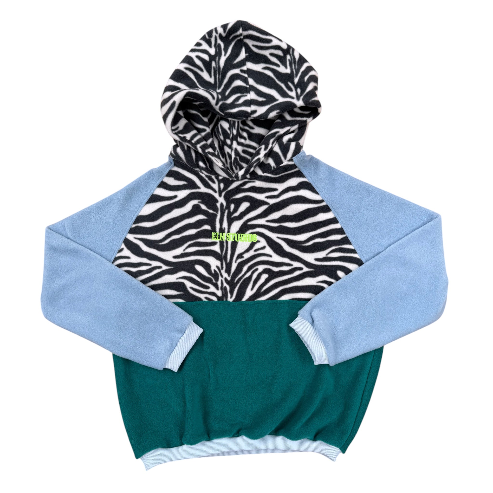 Blue Zebra Fleece Hoodie