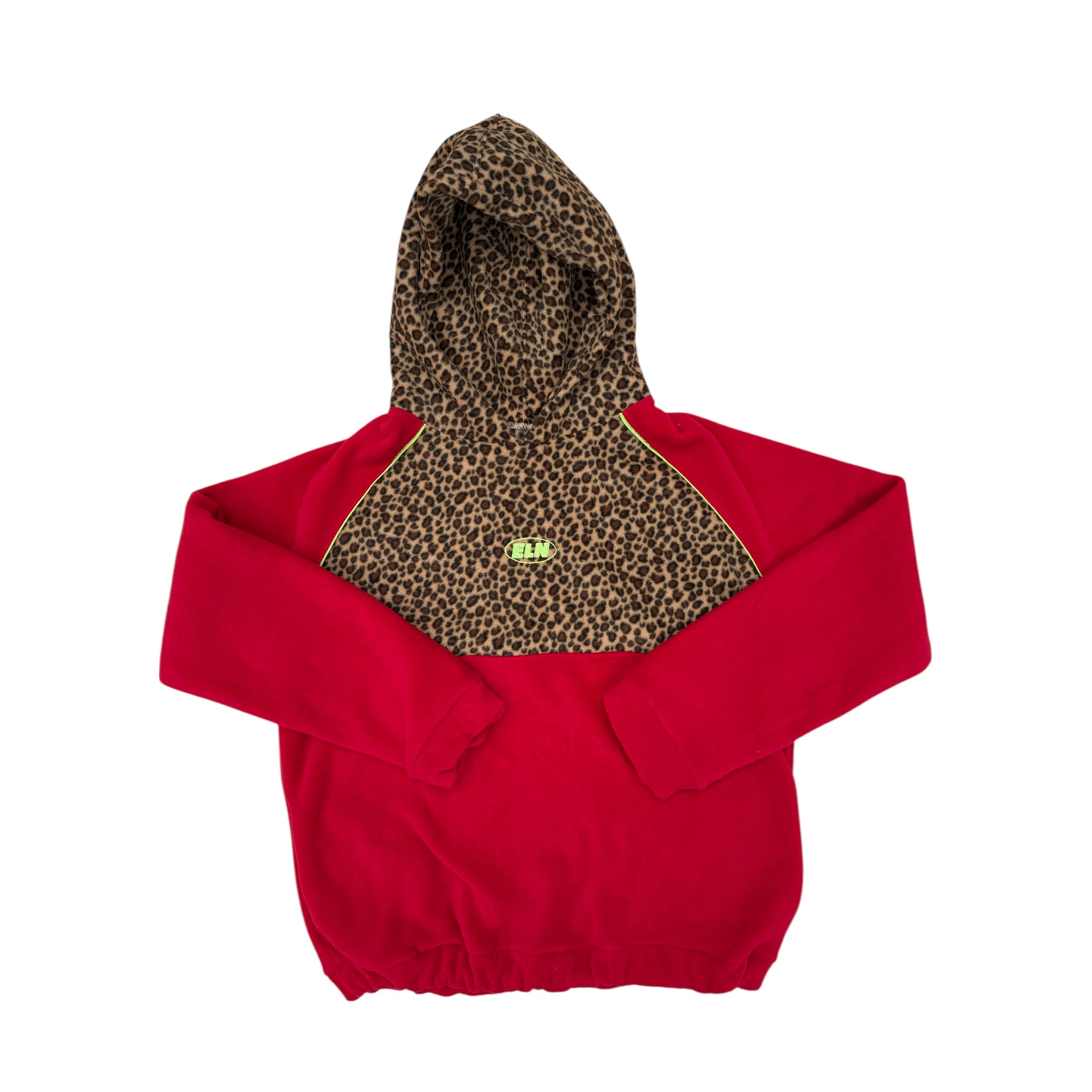 red nike hoodie with cheetah print