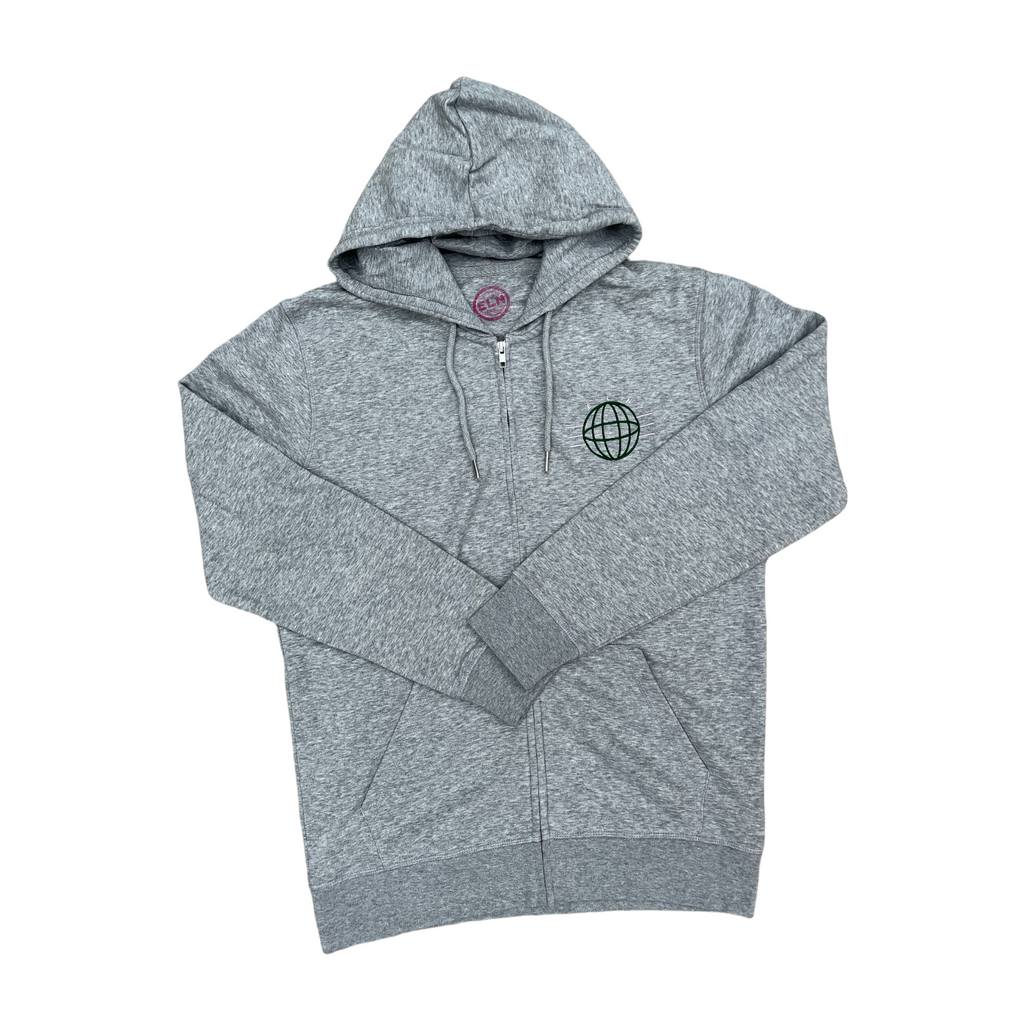 Grey Globe Zip Up